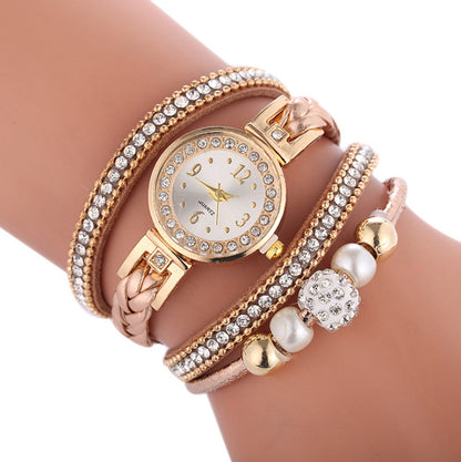 Diamond-studded Ladies Alloy Watch, Digital Face Ladies Simple Quartz Watch