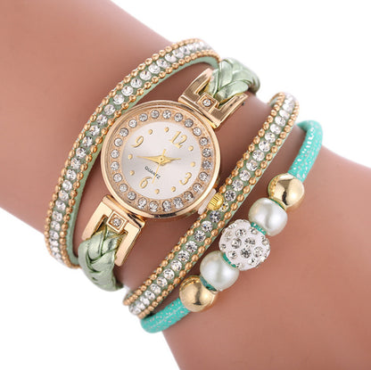 Diamond-studded Ladies Alloy Watch, Digital Face Ladies Simple Quartz Watch