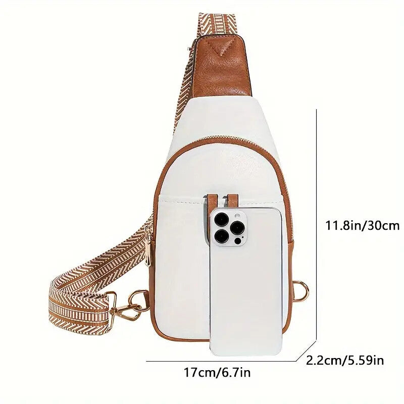 Sling Bag For Women Crossbody Fanny Packs For Women Leather Sling Chest Bag With Adjustable Strap Beige Brown