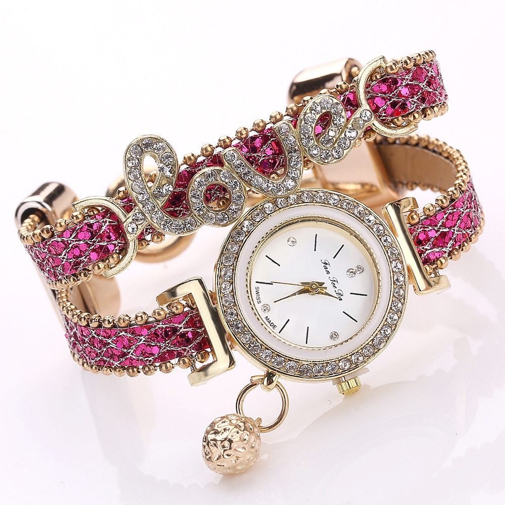 FanTeeDa Brand Women Bracelet Watches Ladies Watch Rhinestones Clock Womens Fashion Dress Wristwatch Relogio Feminino Gift