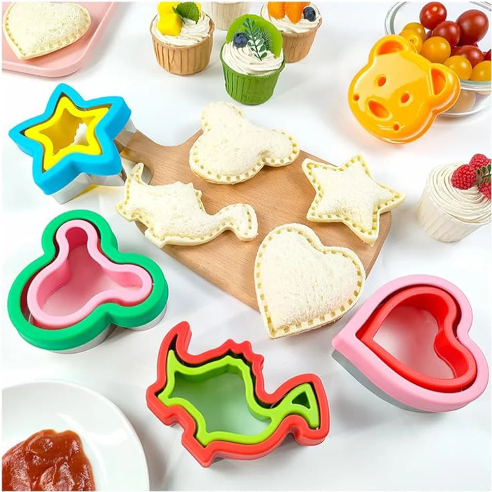 30/48PCS Sandwich Cutters Set for Children Food Cookie Bread Mold Maker Fruit Vegetable Shapes Cutting Mould Kids Baking Tools