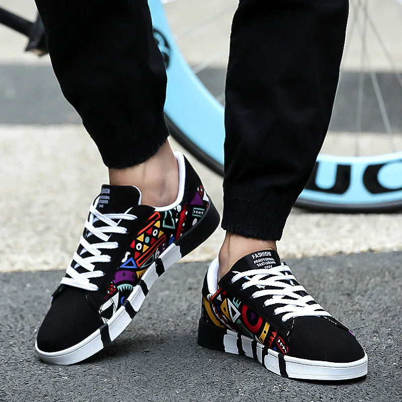 New Men Sneakers Casual Shoes Men Lovers Printing Fashion Flat Tenis Masculino Vulcanized Shoes Zapatos De Hombre Women Sneakers