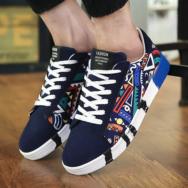 New Men Sneakers Casual Shoes Men Lovers Printing Fashion Flat Tenis Masculino Vulcanized Shoes Zapatos De Hombre Women Sneakers