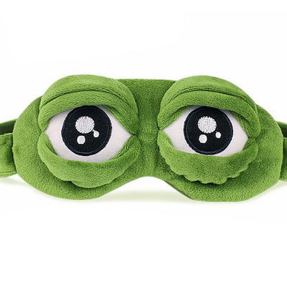 3D Sad Frog Sleep Mask Natural Sleeping Eyeshade Cover Shade Eye Patch Women Men Soft Portable Blindfold Travel Eyepatch