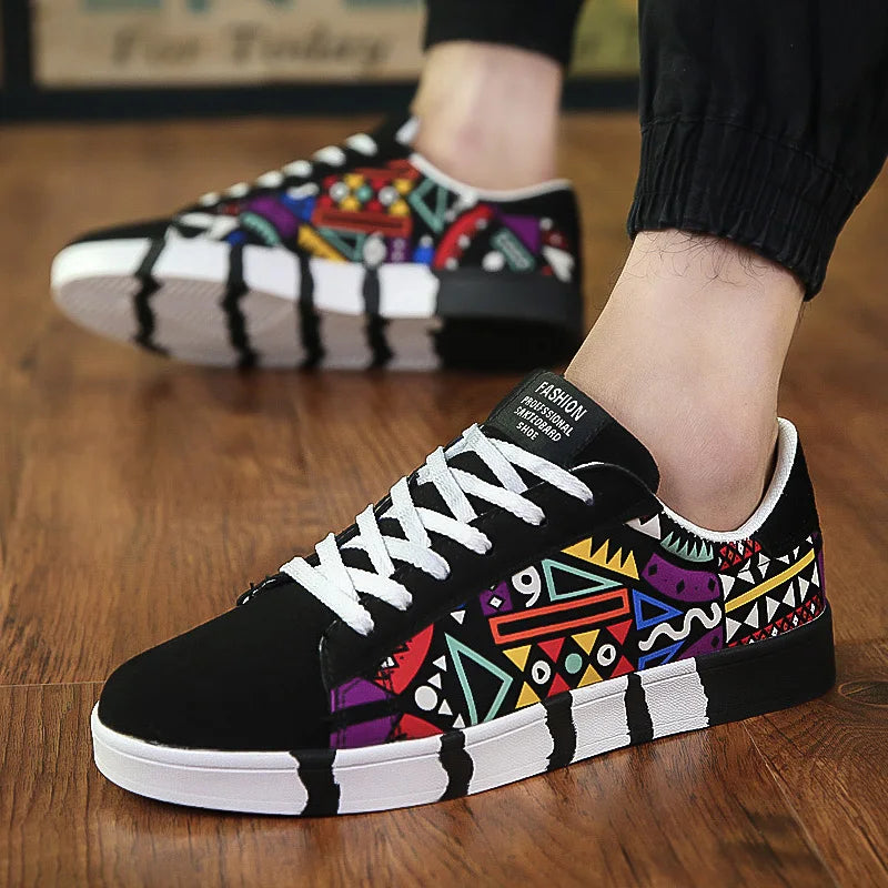 New Men Sneakers Casual Shoes Men Lovers Printing Fashion Flat Tenis Masculino Vulcanized Shoes Zapatos De Hombre Women Sneakers