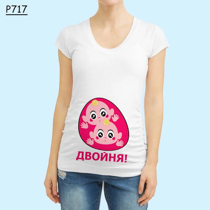 Cute Pregnant Women Maternity Clothes Baby Print Pregnant Funny T-shirt Summer Maternity Top Pregnancy Announcement New Baby Tee