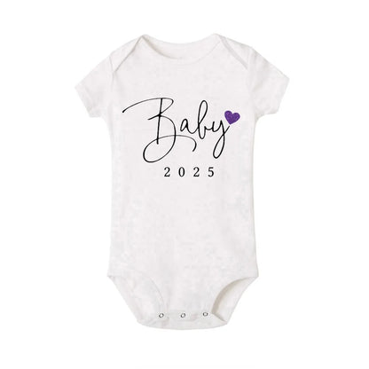 Baby Coming Soon 2025 Announcement Newborn Bodysuit Baby Romper Summer Boys Girls Outfits Body Pregnancy Reveal Clothes Jumpsuit