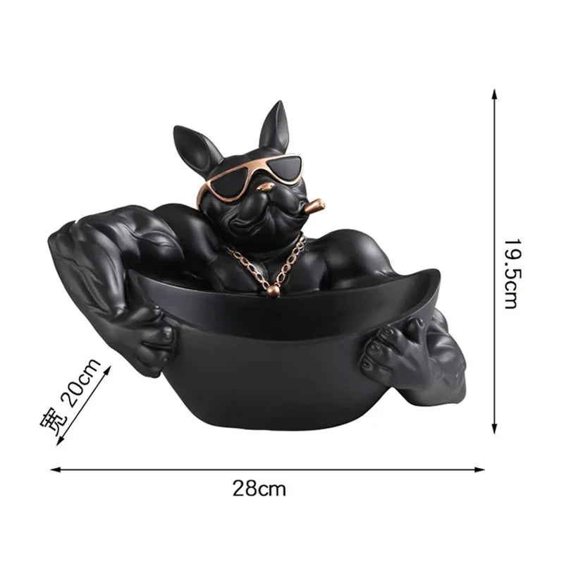 Home Decor Cool Dog Figurine Dog Statue Storage Box Animal Ornament Resin Craft Art Sculpture Figurine Home Decoration Gift