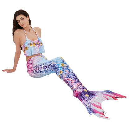 Adult Woman Mermaid Tails Swimming Dress Princess Swim Clothes Swimsuit Cosplay Costumes Beach Bikini Swimwear Bathing Clothing