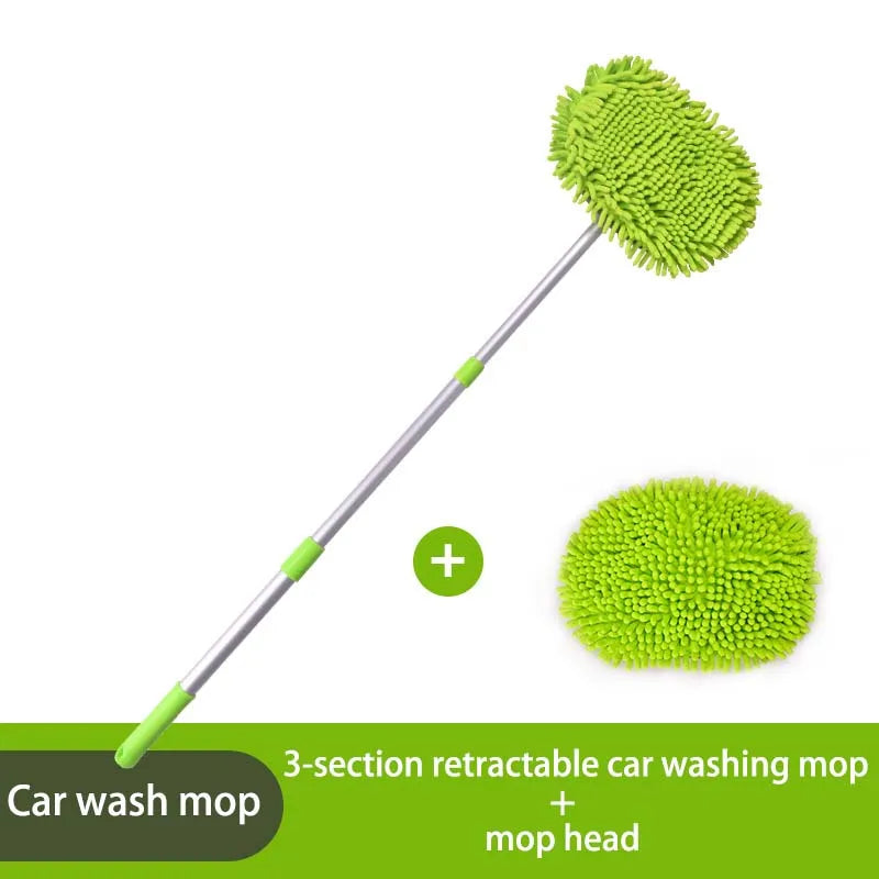 LEIBOO Car Cleaning Brush Detailing Adjustable Super Absorbent Car Wash Brush Telescoping Long Handle Clean Mop Auto Accessories