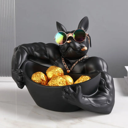 Home Decor Cool Dog Figurine Dog Statue Storage Box Animal Ornament Resin Craft Art Sculpture Figurine Home Decoration Gift