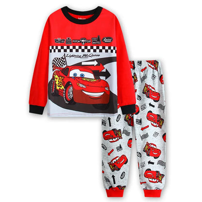 Spring Autumn Children's Clothing Sets Boys 95 Cars McQueen Cartoon Sleepwear Clothes Kids Pajamas Set Baby Girls Cotton Pyjamas