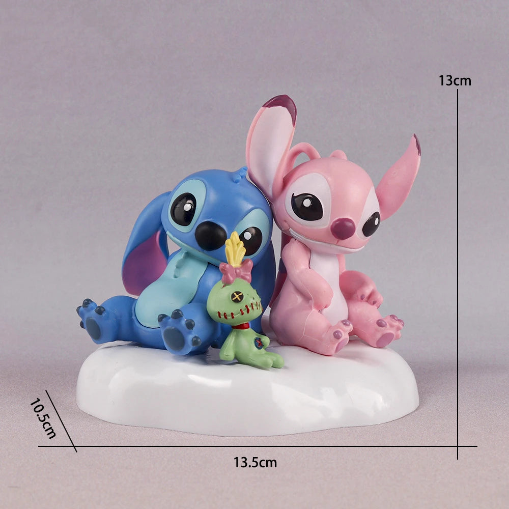 Disney Stitch Lovers Model Doll Angel Kissing Stitch Statue Desktop Display Figurines Ornaments Valentine's Day girlfriend Gifts