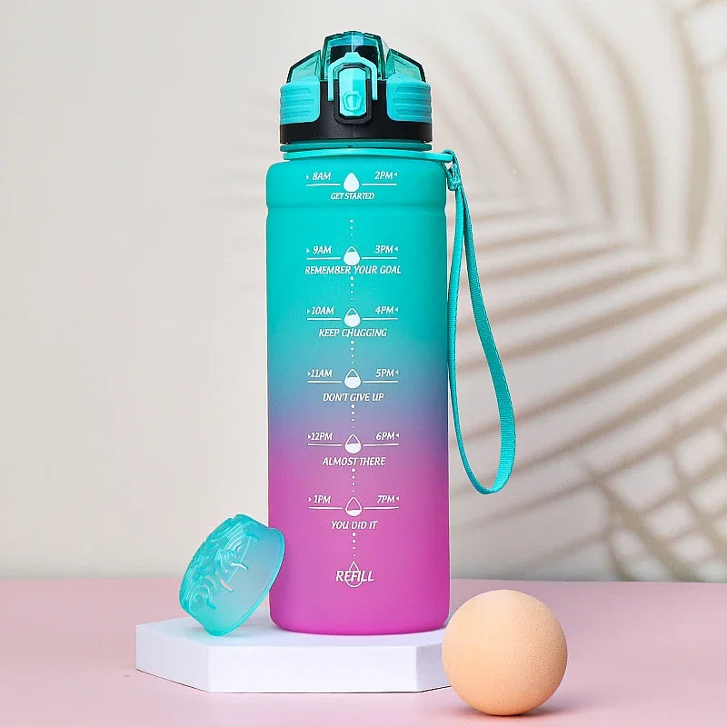 NEW Summer 500/1000ML Frosted Sports Water Bottle Portable Leak-proof Seal BPA-free Gourd Drinking Bottle Healthy Tritan Bottle