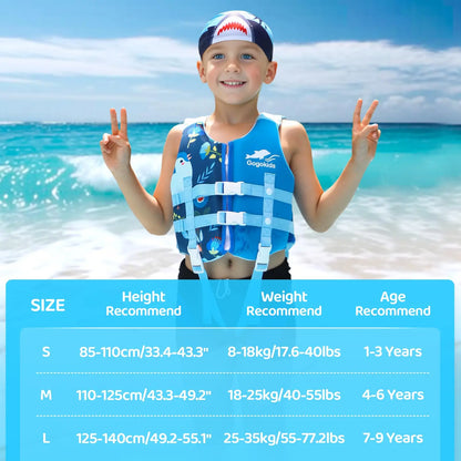 Gogokids Kids Life Jacket Float Jacket Toddler Swimsuit Assist Swimwear Swim Training Buoyancy Swim Vest Neoprene Life Jacket