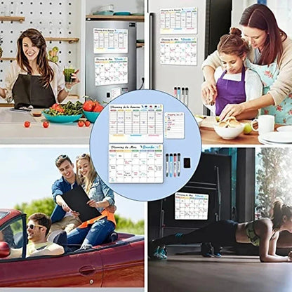 Magnetic Monthly Weekly Planner Calendar Table Dry Erase Whiteboard Blackboard Fridge Sticker Message Board Menu