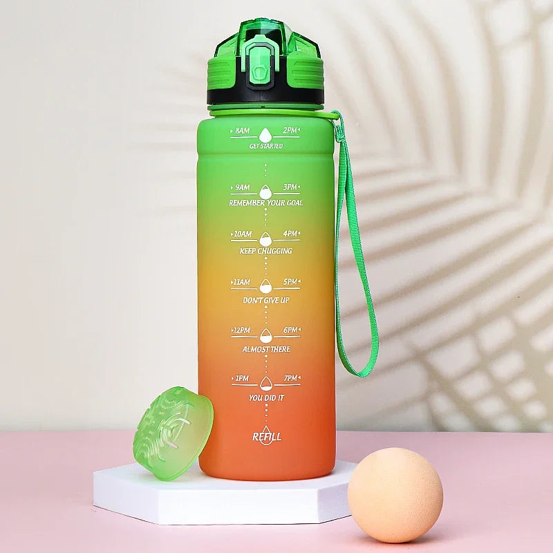 NEW Summer 500/1000ML Frosted Sports Water Bottle Portable Leak-proof Seal BPA-free Gourd Drinking Bottle Healthy Tritan Bottle