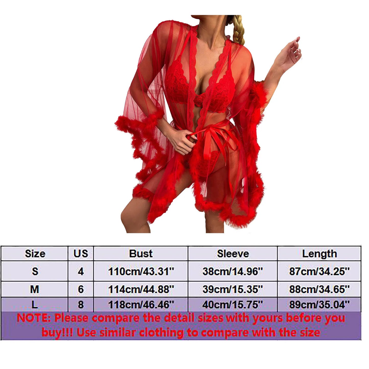 Mesh Sexy Robe Solid Feather Kimono Lace Transparent Nightdress Bathrobe See Through Underwear Exotic Pajamas Women Lingerie