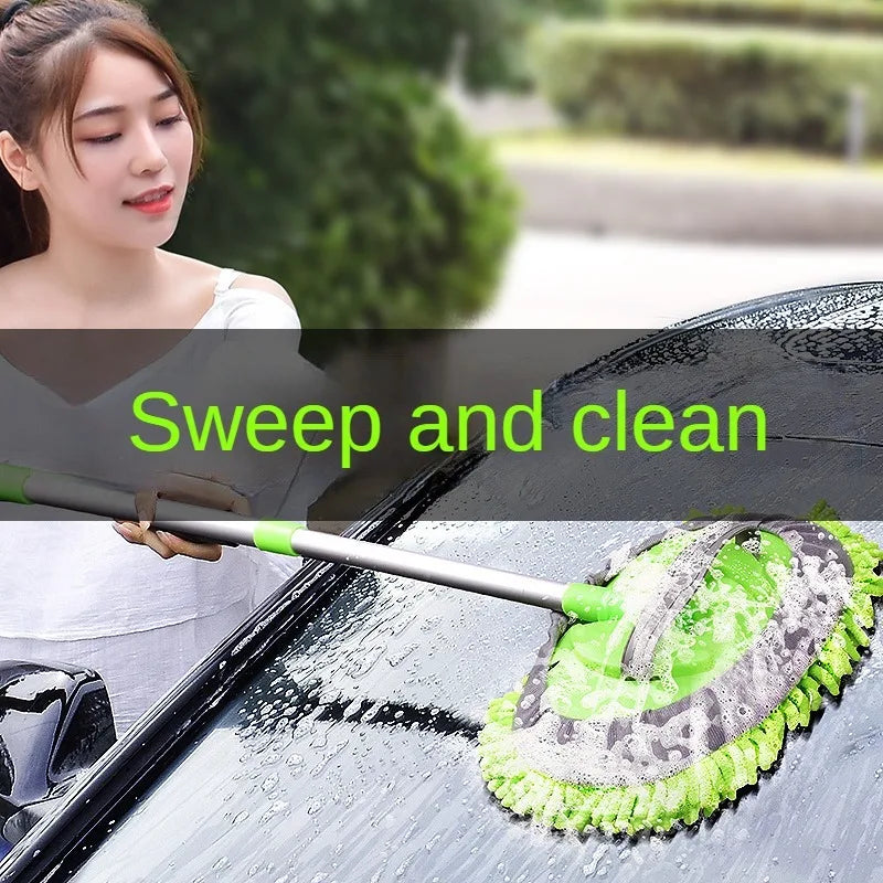 LEIBOO Car Cleaning Brush Detailing Adjustable Super Absorbent Car Wash Brush Telescoping Long Handle Clean Mop Auto Accessories