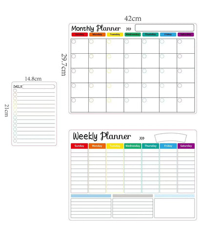 2024 New Magnetic Monthly Weekly Planner Calendar Table Dry Erase Whiteboard Blackboard Fridge Sticker Message Board Menu