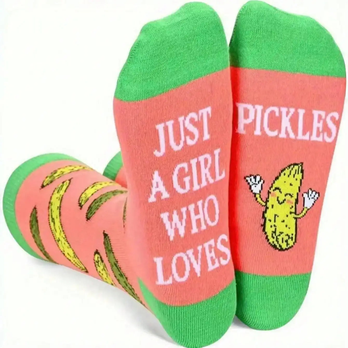 POTDEMIEL 1 Pair Of Men's Funny Pickle Socks - Novelty Gifts For Pickle Lovers - , Knitted Animal Pattern Fun Socks Crazy Happy