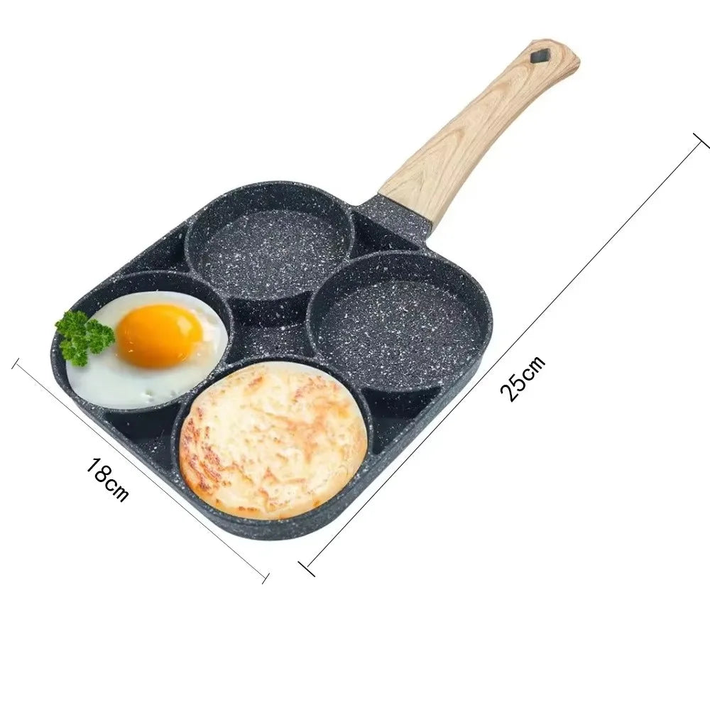 2/4-Hole Frying Pot Pan Thickened Omelet Pan Non-stick Egg Pancake Steak Pan Cooking Egg Ham Pans Breakfast Maker Cookware Pan