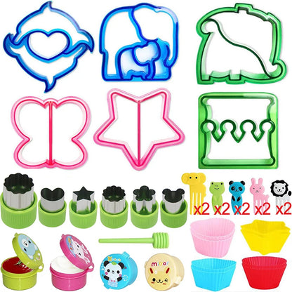 Plastic Sandwich Cutter Set For Kids Children Food Cookies Bread Toast Maker Mold Fruit Vegetable Cutters Shapes Baking Tools