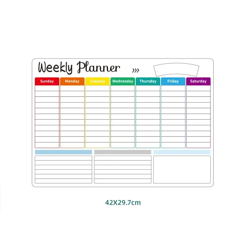 Magnetic Monthly Weekly Planner Calendar Table Dry Erase Whiteboard Blackboard Fridge Sticker Message Board Menu