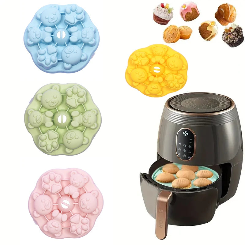 1Pcs Silicone Muffin Molds Cupcake/Ice Cubes Mold Fits 5 To 8 Qt Pressure Cooker Sous Vide Egg Bite Maker Air Fryer Accessories