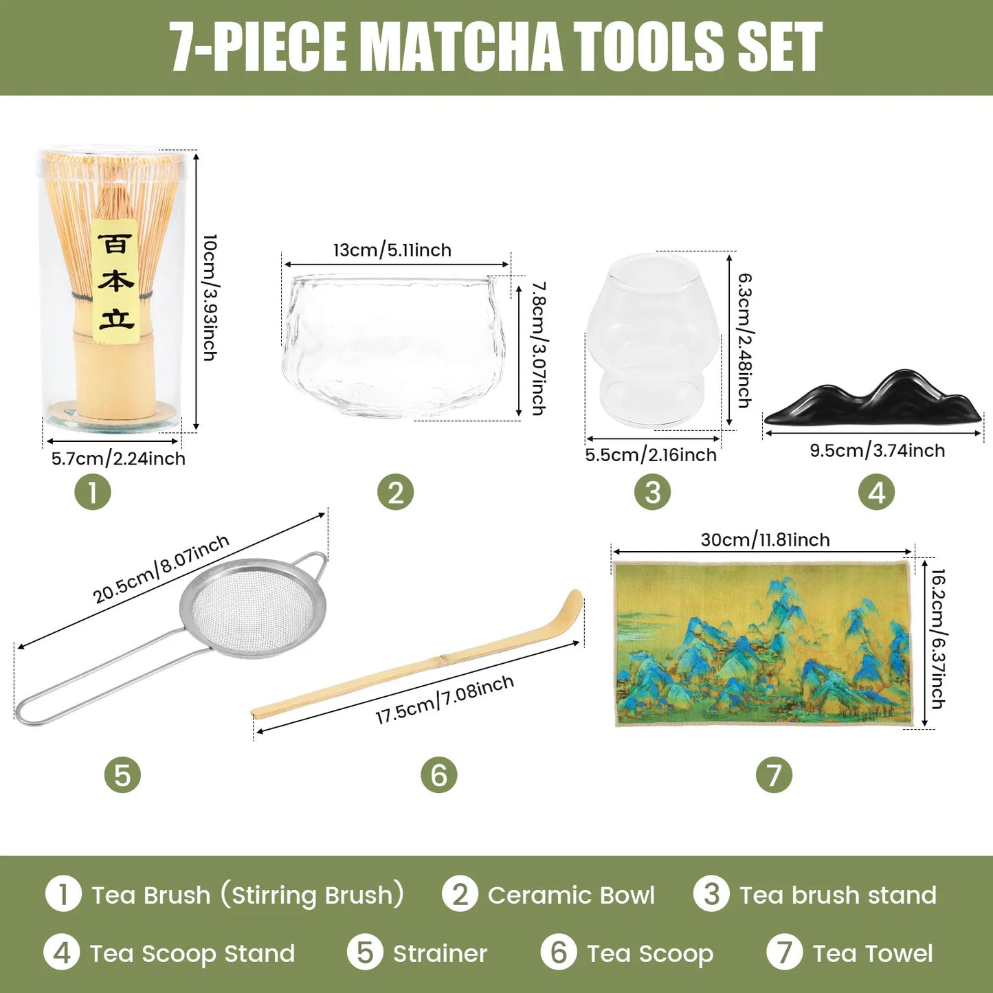 1/2 Set Matcha Whisk Set Clear Glass Japanese Matcha Tea Set Reusable Matcha Making Kit 500ml Matcha Bowl for Tea Lovers