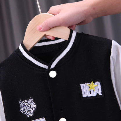 New Spring Autumn Baby Boys Clothing Set Cartoon Tiger Baseball Jacket + Pants 2Pcs Toddler Kids Tracksuits Children Clothes