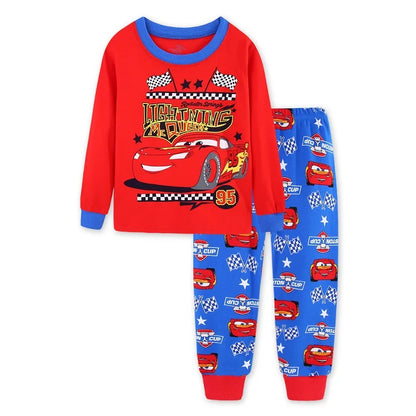 Spring Autumn Children's Clothing Sets Boys 95 Cars McQueen Cartoon Sleepwear Clothes Kids Pajamas Set Baby Girls Cotton Pyjamas