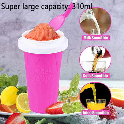 Homemade Smoothie Cup Quick Freezing Ice Cream Bottle DIY Summer Ice Cup Portable Squeezable Slushie Cups