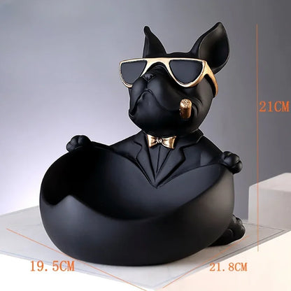 Home Decor Cool Dog Figurine Dog Statue Storage Box Animal Ornament Resin Craft Art Sculpture Figurine Home Decoration Gift