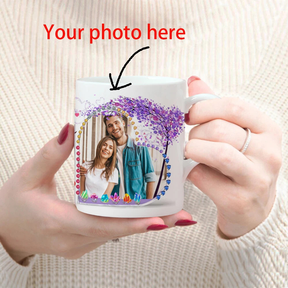 Personalized Family Photo Mug, Customize Kids,Lovers,Logo, Text, Dog, Cat ,photos Mugs, Tea Milk Cup, Mother's Day Gift 330ML