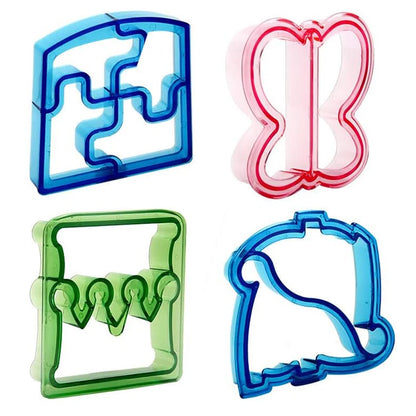 Plastic Sandwich Cutter Set For Kids Children Food Cookies Bread Toast Maker Mold Fruit Vegetable Cutters Shapes Baking Tools