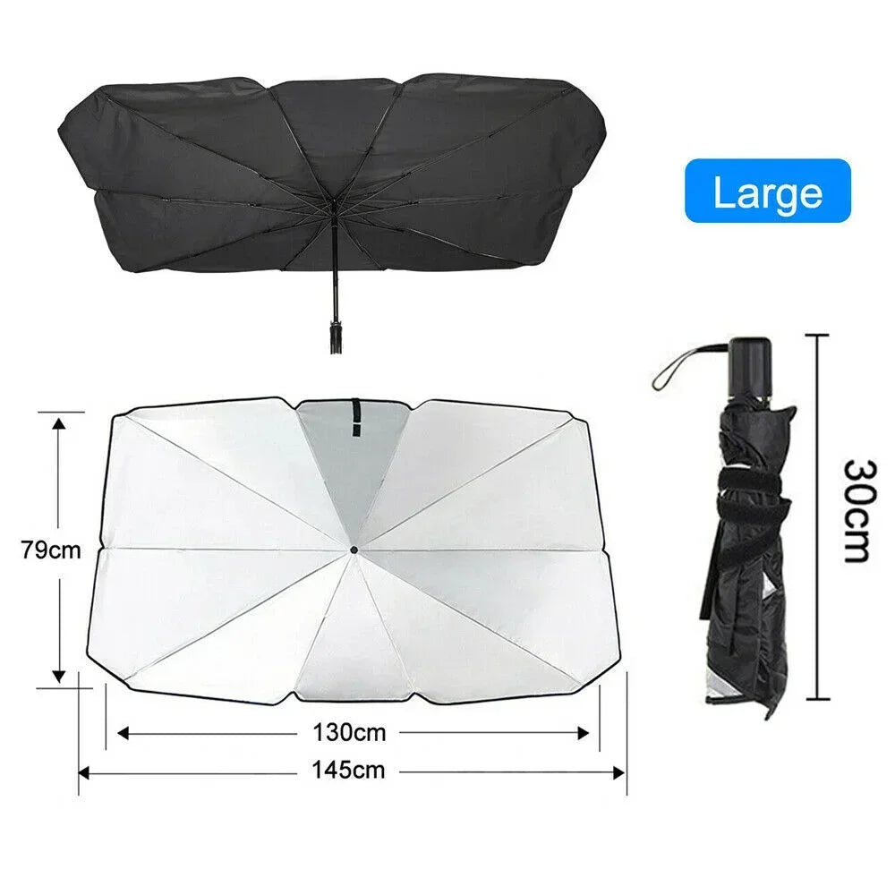 Car Sunshade Umbrella Front Windshield Silver Glue Sunshade Umbrella Uv Resistant Folding Car Umbrella Car Sunscreen Accessories