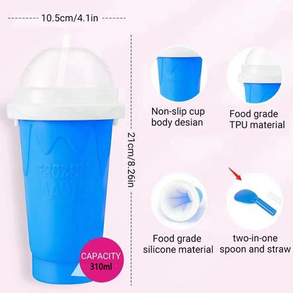 Homemade Smoothie Cup Quick Freezing Ice Cream Bottle DIY Summer Ice Cup Portable Squeezable Slushie Cups