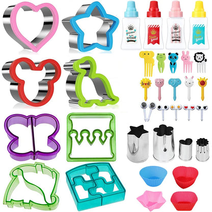 Plastic Sandwich Cutter Set For Kids Children Food Cookies Bread Toast Maker Mold Fruit Vegetable Cutters Shapes Baking Tools