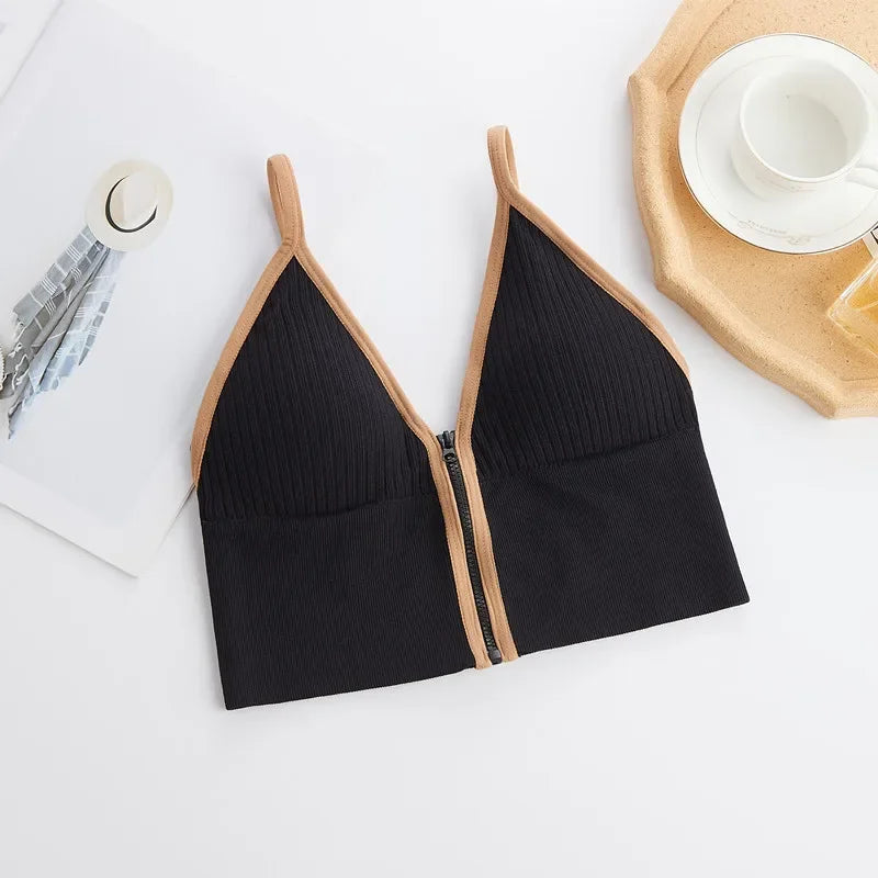 Women Push Up Camisole Padded Bra Sexy Top Suspender Tanks Fashion Printed Newspaper Camis Female Soft Sleeveless Tube Tops