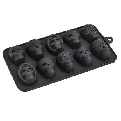 10 Grids Skull Ice Cube Mold Silicone Ice Cube Tray Cube Maker DIY Whiskey Cocktail Ice Ball Mold Chocolate Pastry Mould