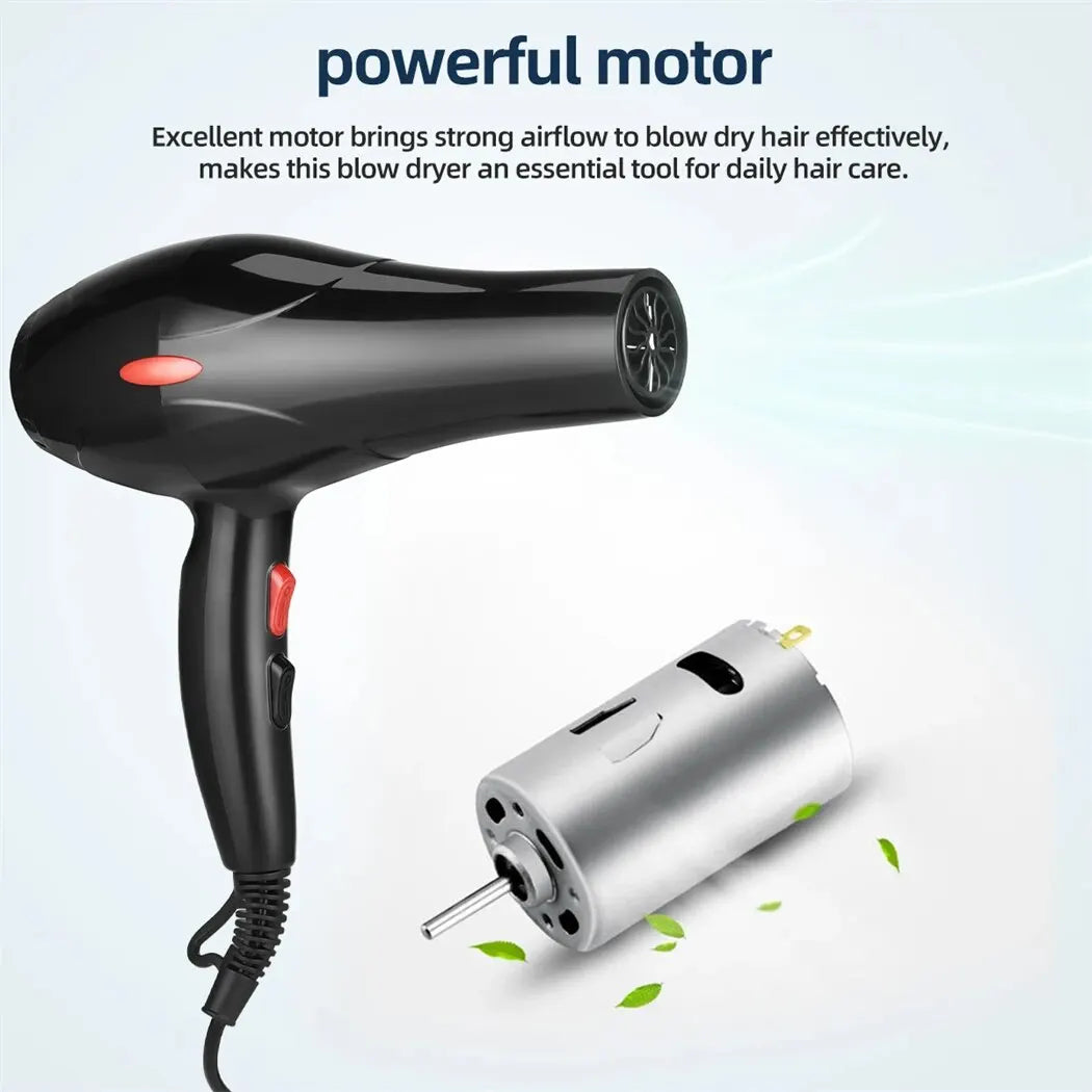 CkeyiN 1600W Hair Dryer Professional Negative Ion Blower Home Use Hot Cold Blow Drying Salon Blower Diffuser Concentrator Nozzle