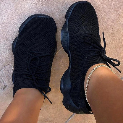 Women's Sneakers 2024 New Fashion Breathable Trainers Comfortable Sneakers Women Mesh Fabric Lace Up Female Footwear Women Shoes