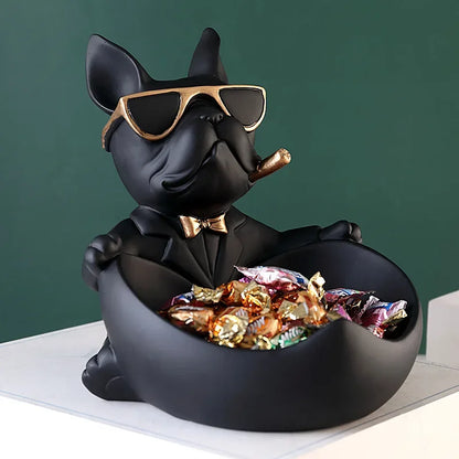 Home Decor Cool Dog Figurine Dog Statue Storage Box Animal Ornament Resin Craft Art Sculpture Figurine Home Decoration Gift