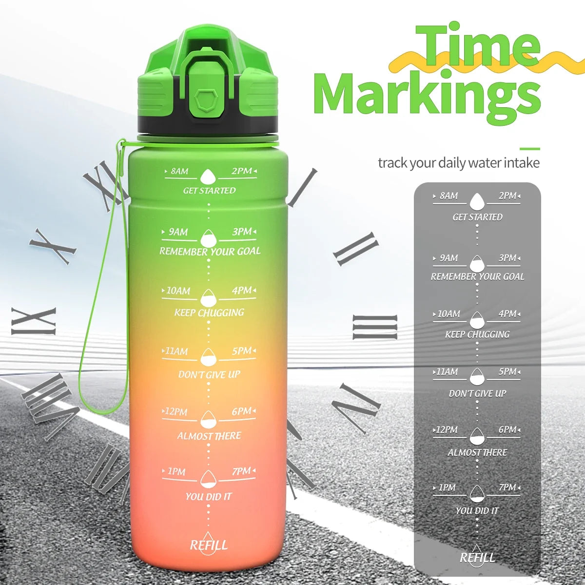 NEW Summer 500/1000ML Frosted Sports Water Bottle Portable Leak-proof Seal BPA-free Gourd Drinking Bottle Healthy Tritan Bottle