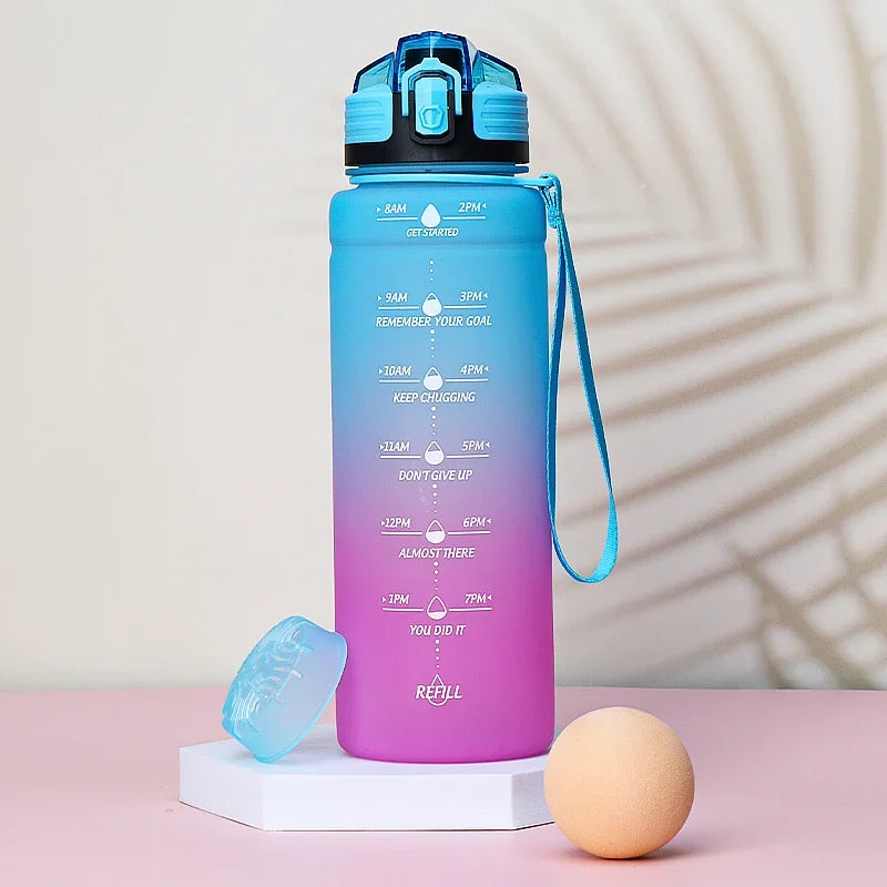 NEW Summer 500/1000ML Frosted Sports Water Bottle Portable Leak-proof Seal BPA-free Gourd Drinking Bottle Healthy Tritan Bottle