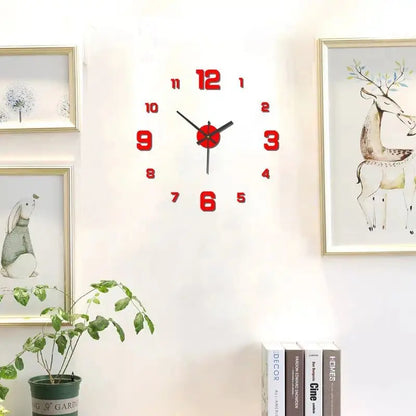 Creative Frameless DIY Wall Clock Wall Decal Home Silent Clock Living Room Office Wall Decoration