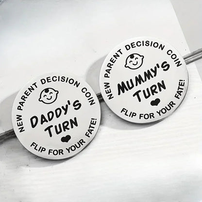 1pc Double-Sided Funny Baby Gift New Parents Decision Coin Pregnancy Gifts for New Mom Mother's Day Thanksgiving Christmas Gift