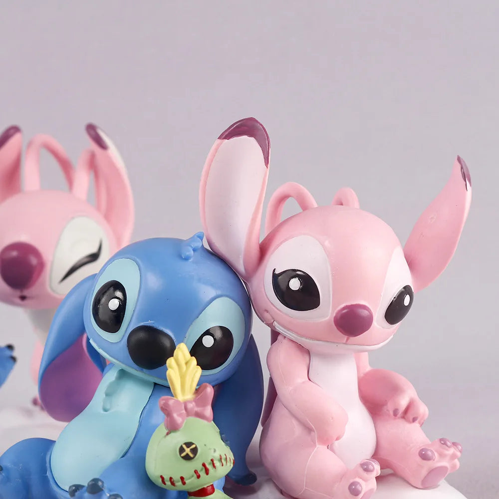 Disney Stitch Lovers Model Doll Angel Kissing Stitch Statue Desktop Display Figurines Ornaments Valentine's Day girlfriend Gifts