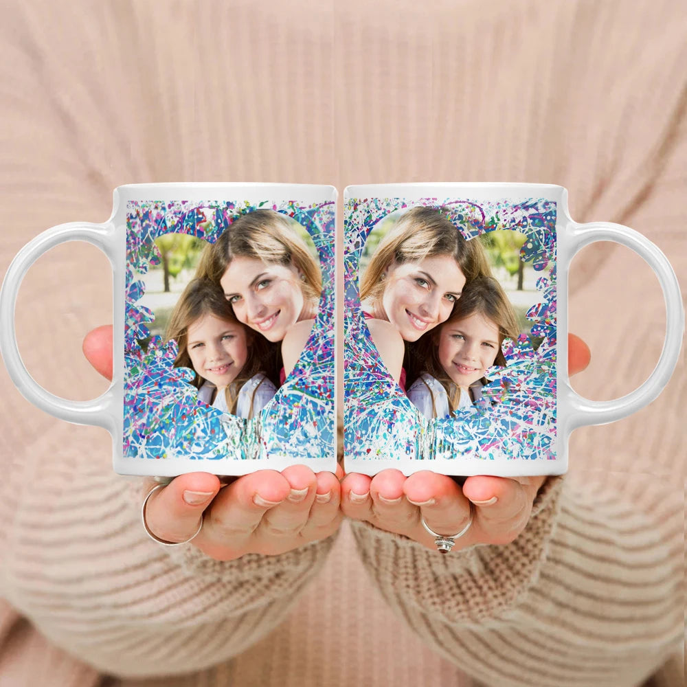 Personalized Family Photo Mug, Customize Kids,Lovers,Logo, Text, Dog, Cat ,photos Mugs, Tea Milk Cup, Mother's Day Gift 330ML